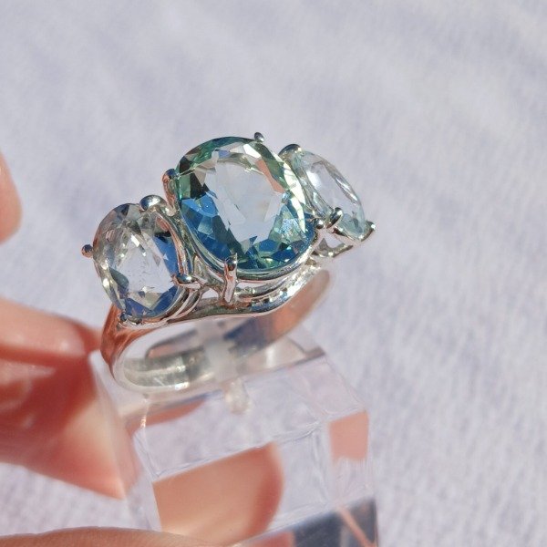 Producto - Anillo serena Plata 925 Aguamarina y berilos n 21 - 5