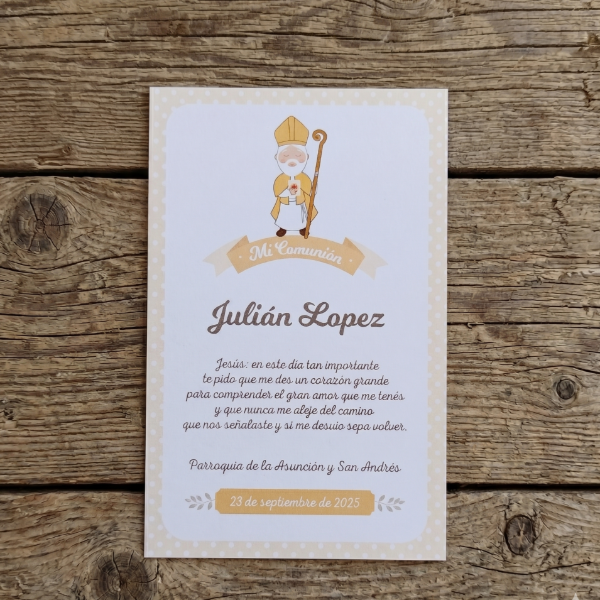 Producto - Diseño de Estampitas - Modelo San Agustín