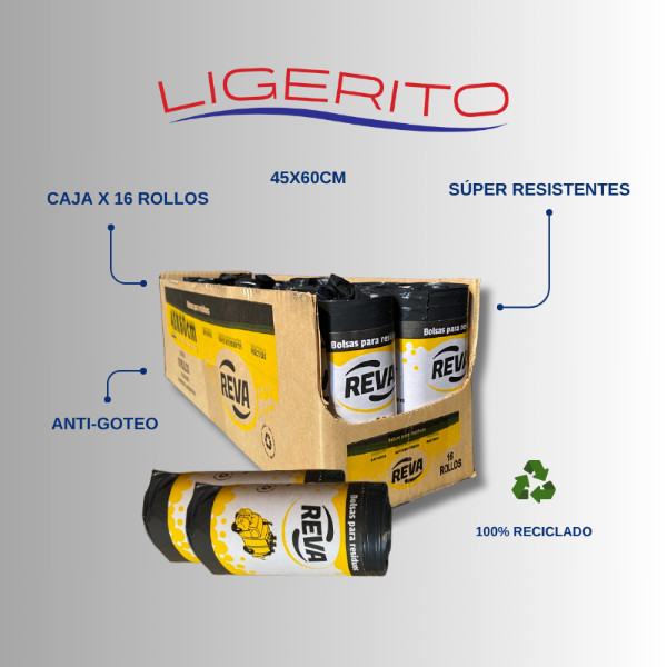 Producto - Caja, Bolsa de residuos 45x60, 16 rollos