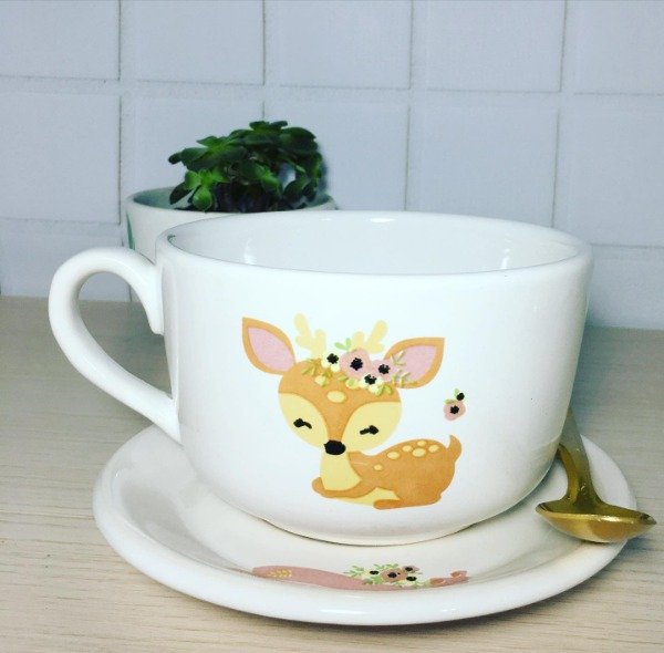 Producto - SET PLATO REDONDO + TAZON BAMBI