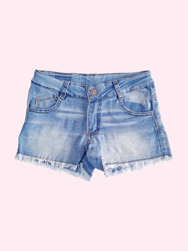 Producto - Short de jean claro con flecos Advanced 7/8 años