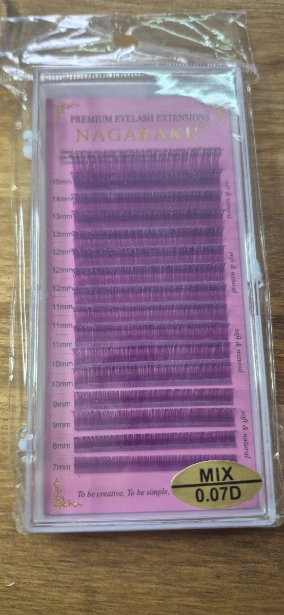 Producto - Pestañas pxp Nagaraku 0.07D mixs violeta