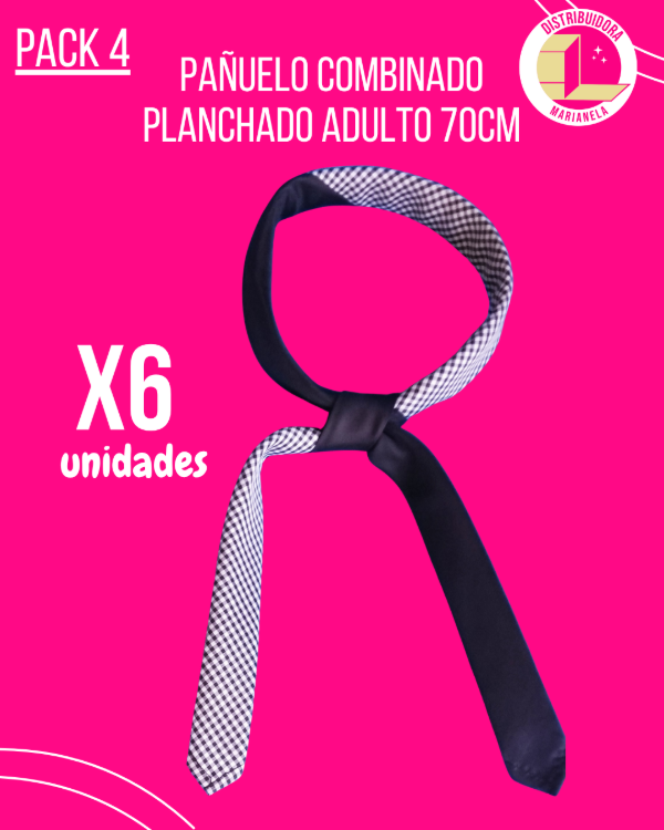 Producto - Pañuelo Combinado Adulto 70 cm - Pack x6 unidades