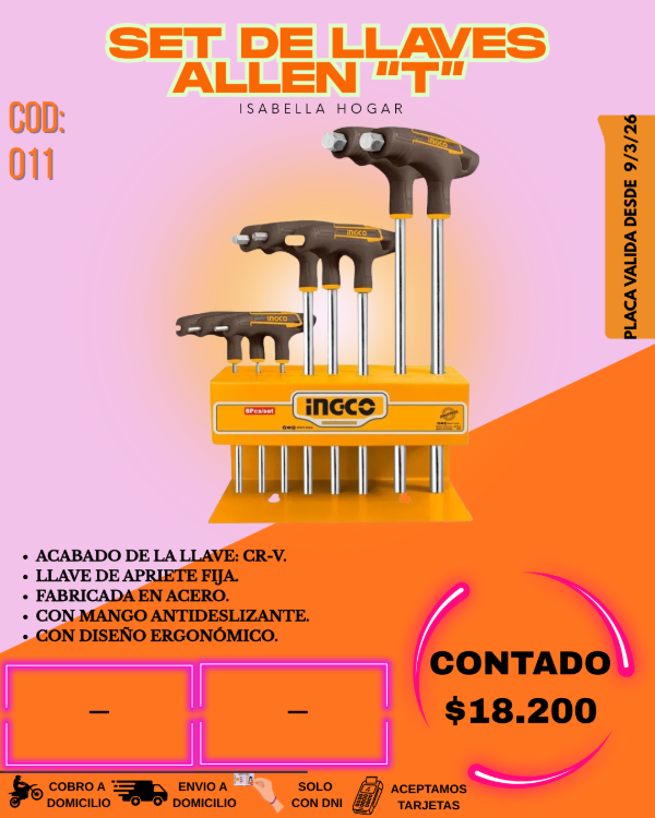 Producto - SET DE LLAVES ALLEN "T"