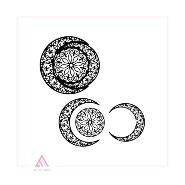Producto - CUADRO TRIPTICO LUNAS Y MANDALA