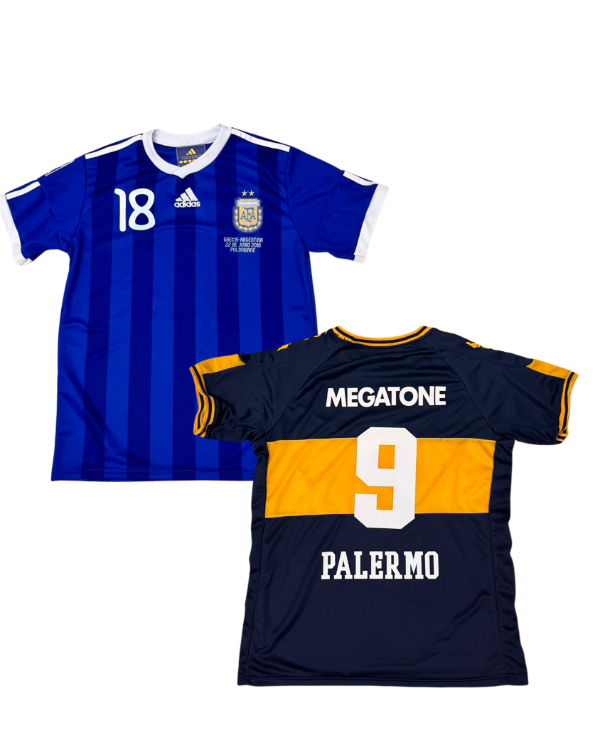 Producto - COMBO 10 - CAMISETAS RETRO DE PALERMO - ARG 2010 SUPLENTE + BOCA 2007 TITULAR