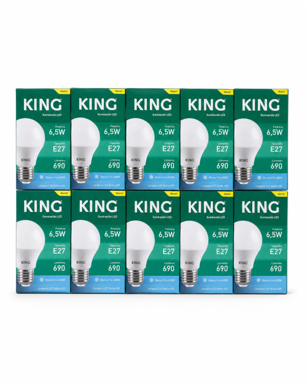 Producto - Pack de 10 Lámpara LED KING 6,5W  E27 Luz Fría 6500K