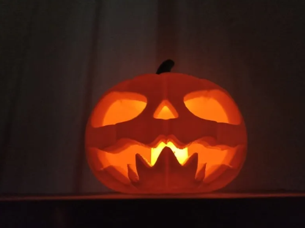 Producto - Calabaza Caramelera Halloween Plástica Con Luz Led 25cm 3d