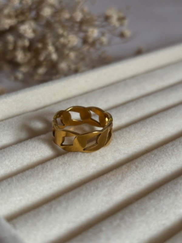 Producto - Anillo modelo 2 acero dorado