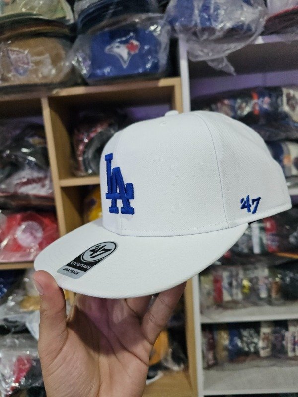 Los angeles dodgers white '47 brand captain snapback collection — imagen 3