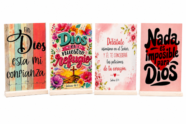 Producto - PROMO X 2 UNIDADES Adorno de madera para escritorio con base (21 x 14 cm)