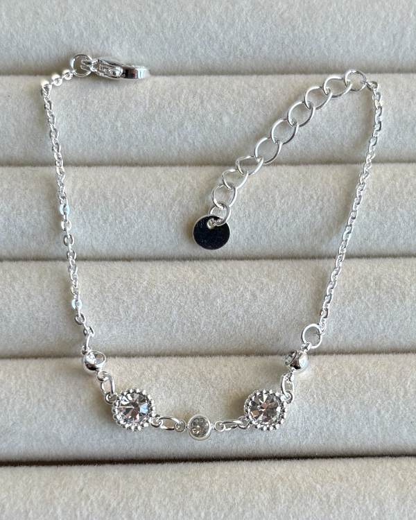 Producto - Pulsera círculos cubic de acero blanco 17-20cm
