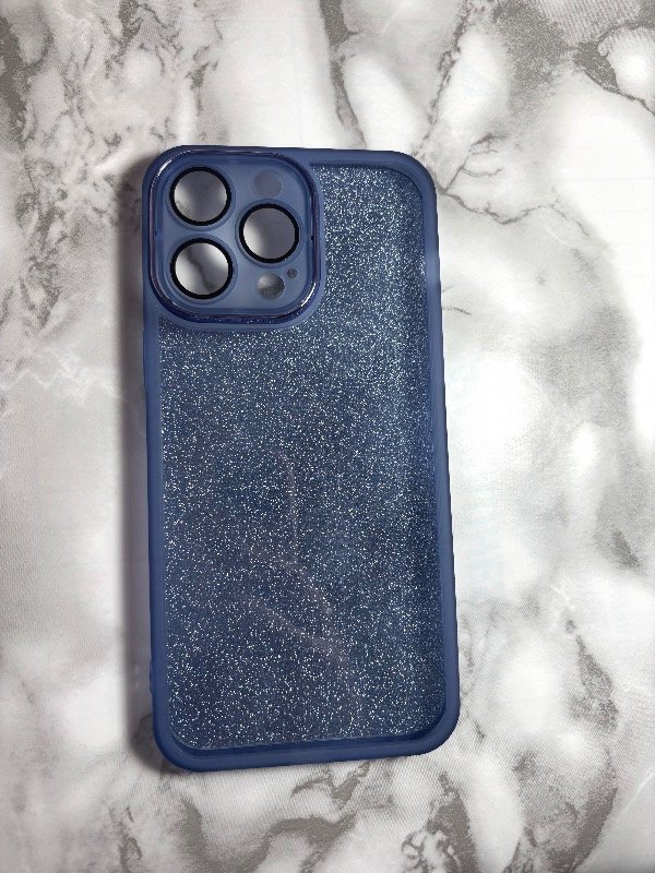 Producto - Case glitter desmontable azul iph 14 pro max