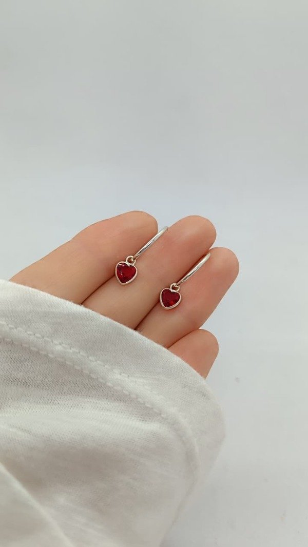 Producto - Aros corazones rojos