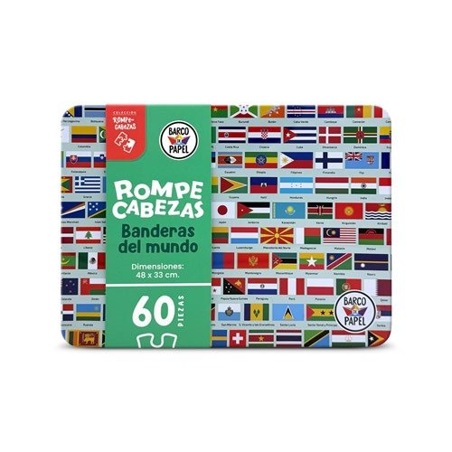 Producto - Rompecabezas en lata 60 piezas - Banderas del Mundo