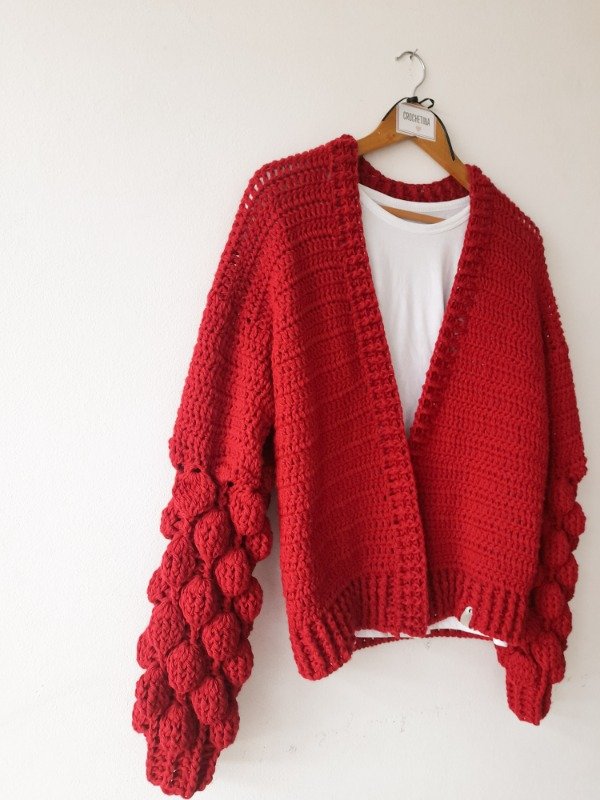 Producto - Ficha de Tejido: Cárdigan Burbujas