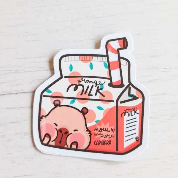 Producto - Capibara Milk: Sticker Vinílico