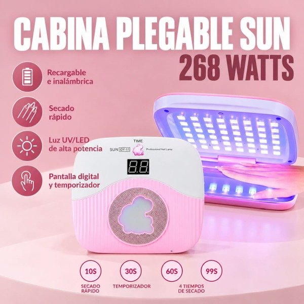 Producto - CABINA PLEGABLE PORTATIL CON CABLE 268W BASE METALICA