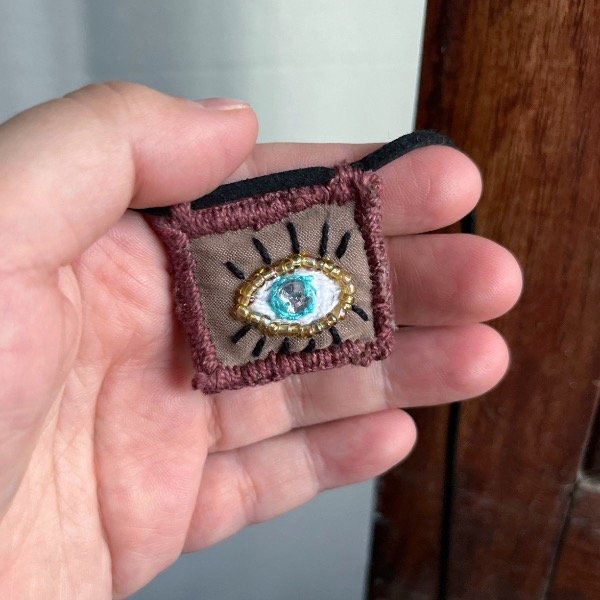 Producto - Dije bordado a mano ojo turco 5! - 1