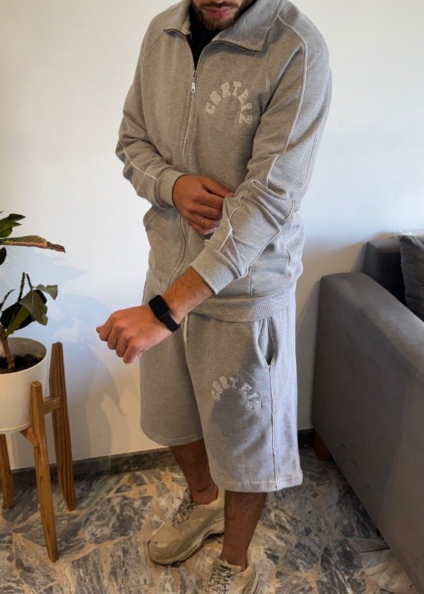 Producto - Conjunto Corteiz Gris Campera Y Bermuda - 6