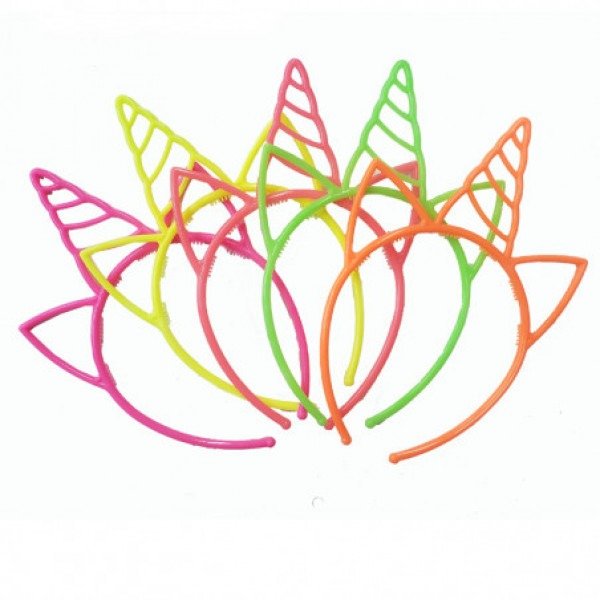 Producto - vincha de unicornio fluo x 6 unid