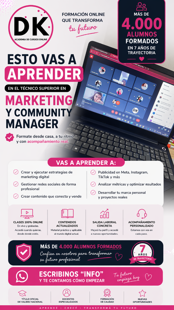 Producto - TÉCNICO SUPERIOR PROFESIONAL EN MARKETING DIGITAL Y COMMUNITY MANAGER