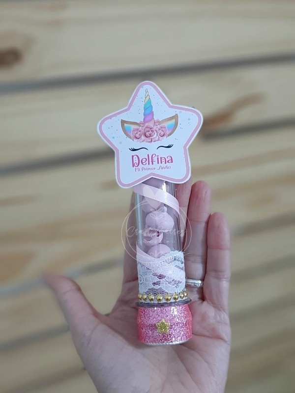 Producto - Tubitos golosineros decorados, Unicornio. CraftBaires