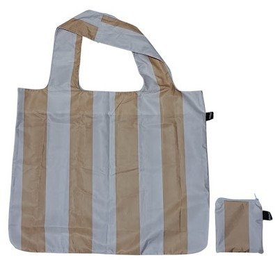 Producto - BOLSA REUTILIZABLE PLEGABLES A RAYAS EN BEIGE - 0