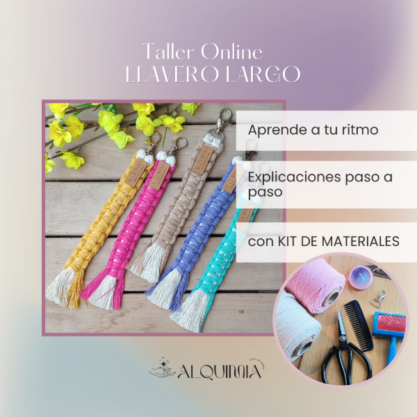 Producto - Macramé: LLAVERO LARGO + KIT MATERIALES