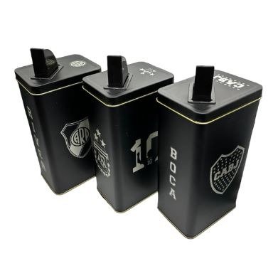 Producto - ART 845 yerbera rectangular negra futbol