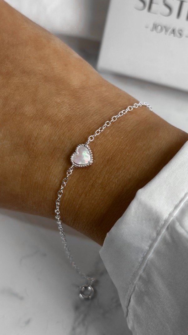 Producto - Pulsera corazón nacar (regulable)