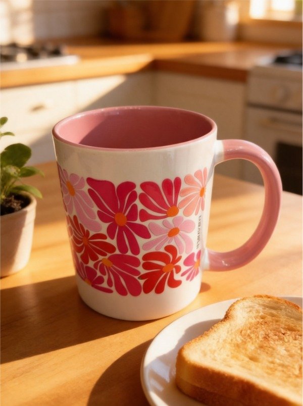 Producto - Taza Rosa Soft / Flores en movimiento
