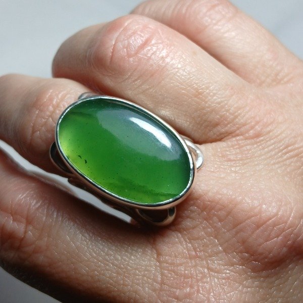 Producto - Anillo Plata 925 con Jade - Talle 18 - 7