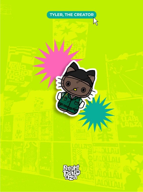 Producto - Sticker Kitty Tyler, The Creator CHROMAKOPIA - BRIGHTPALOOZA
