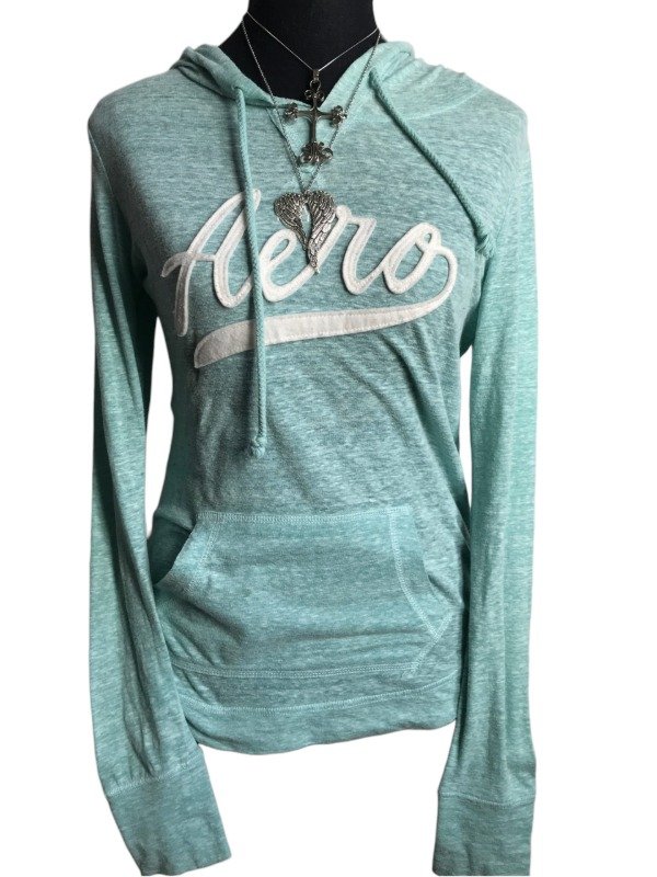 Producto - Longsleeve hoodie AERO turquesa