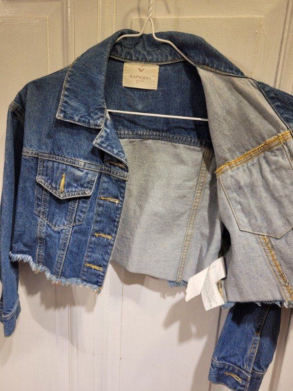 Producto - Campera RAPSODIA de jean azul corta desflecada Talle 18 años - PRECIO: 56X - 4
