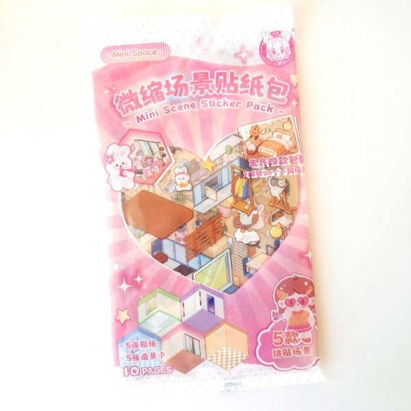 Producto - Set de stickers Mini Escenas 3d (Rosa)