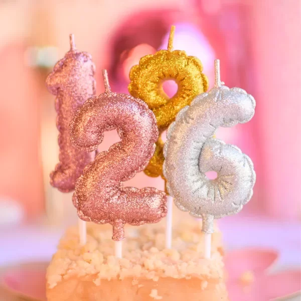 Producto - VELA NÚMERO "GLITTER BALLOONS" ORO