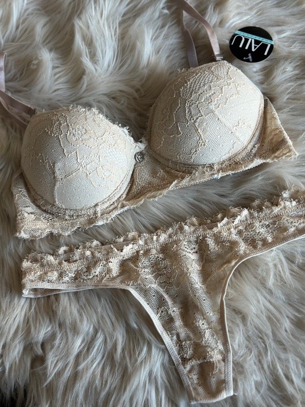 Producto - LALU 4003 CONJUNTO TAZA SOFT DE ENCAJE NUDE