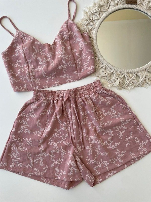 Producto - Conjunto de Lino Floreado - COD 3806