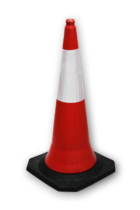 Producto - Cono Rojo de 100 cm con base de goma