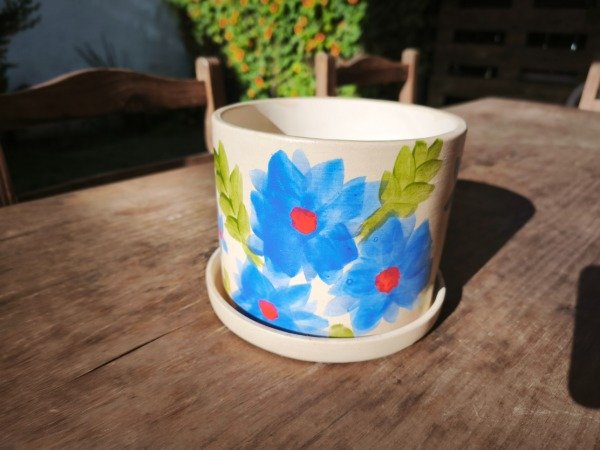 Producto - Maceta "Flores Azules"