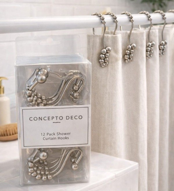 Producto - Gancho para Cortina Baño Cromado Opaco Concepto Deco