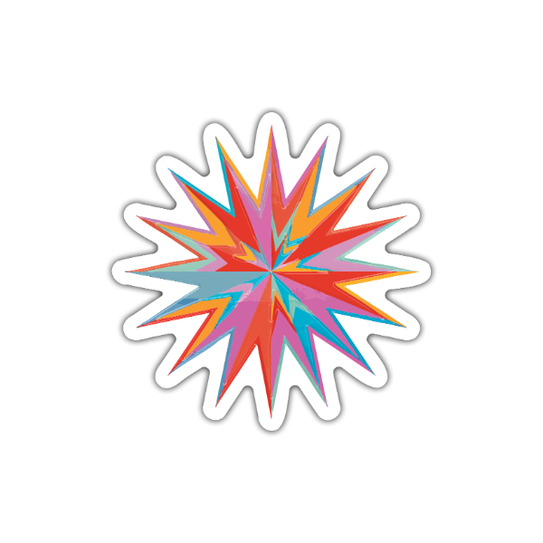 Producto - Estrella de colores - Vinilo Blanco + Laca