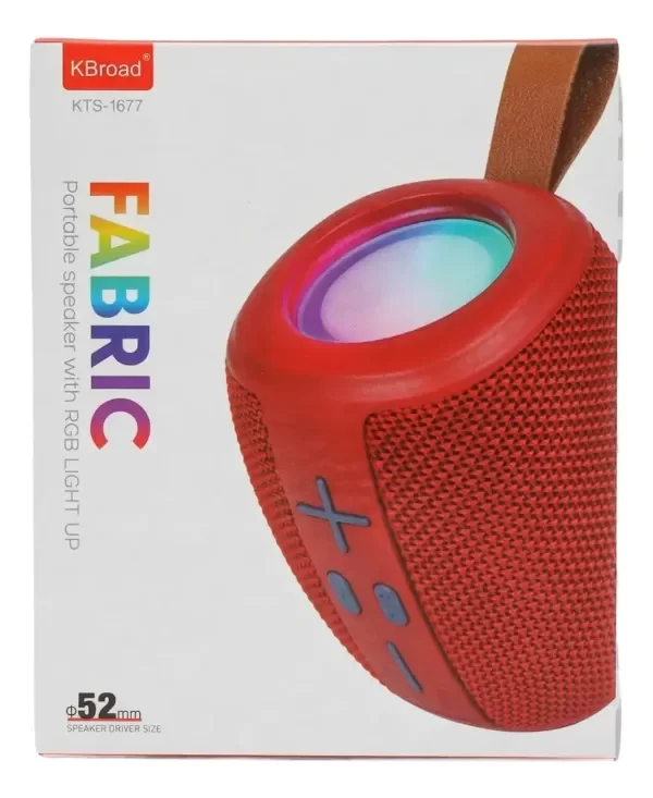 Producto - Nuevo Parlante Portátil Kbroad Kts-1677 Bluetooth Rgb rojo/azul/negro