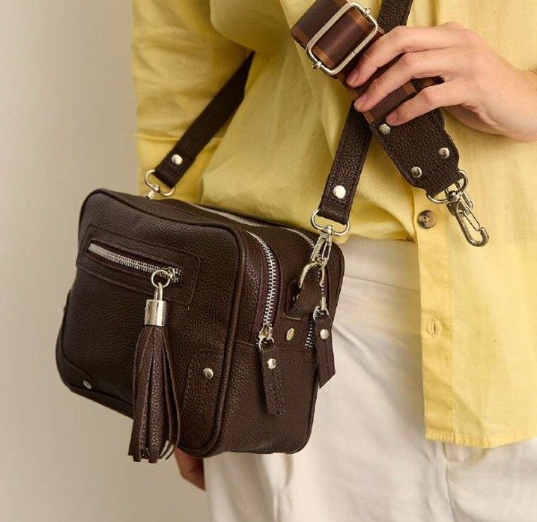 Producto - Bandolera Siena Cuero Café