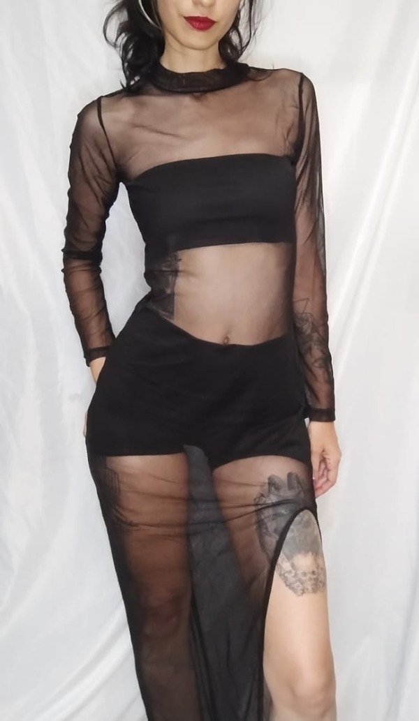 Vestido microtul largo — imagen 6