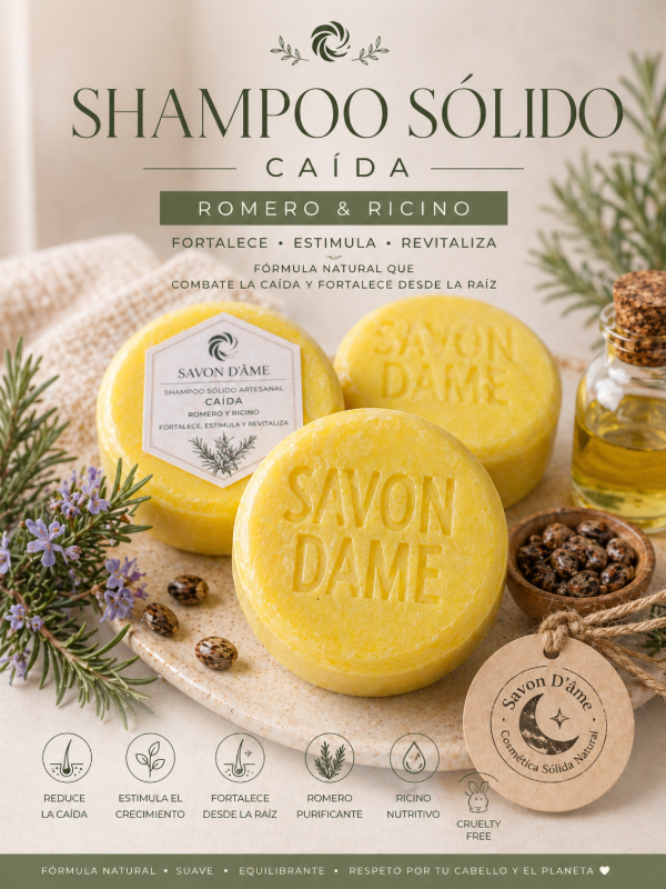 Producto - Shampoo Sólido Caida del Cabello (Romero y Ricino)