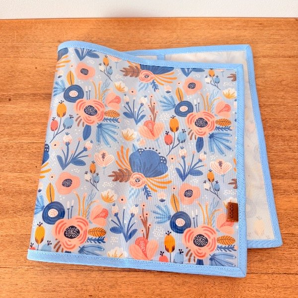 Producto - FUNDA para CARPETA Nro 3 Diseño Floral Celeste