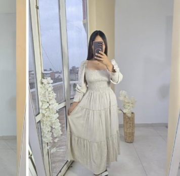 Producto - Vestido Londres con manga larga beige talle unico